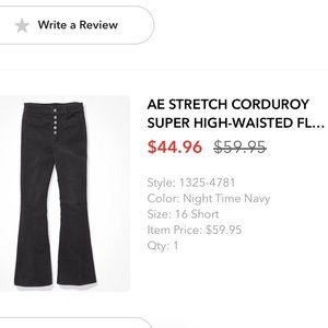 AE Stretch Corduroy Super High-waisted Flare